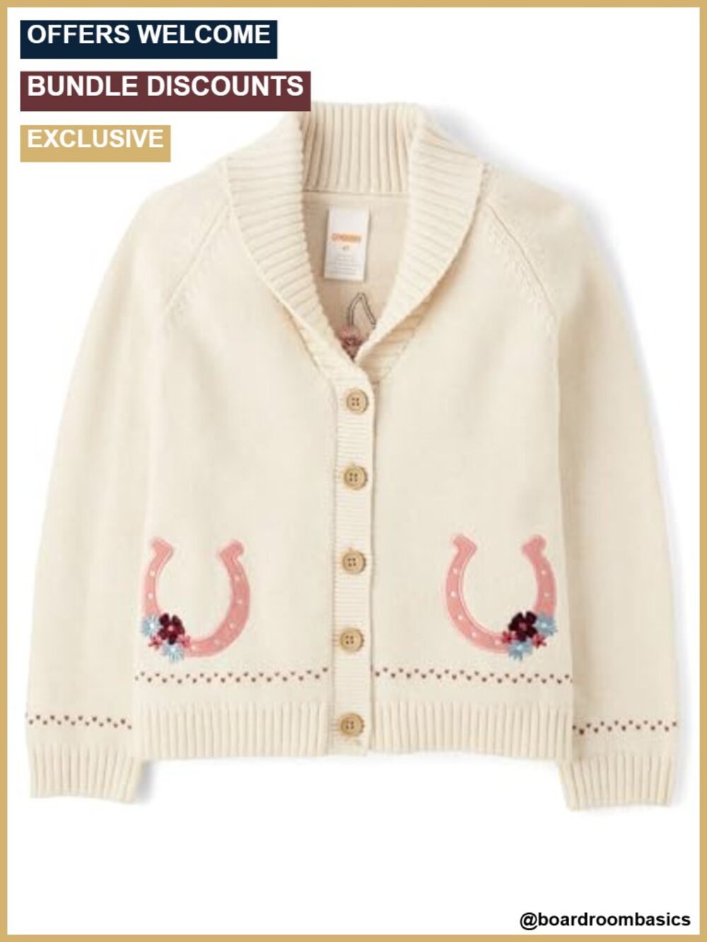 Girls Toddler Long Sleeve Button Up Cardigan Sweater